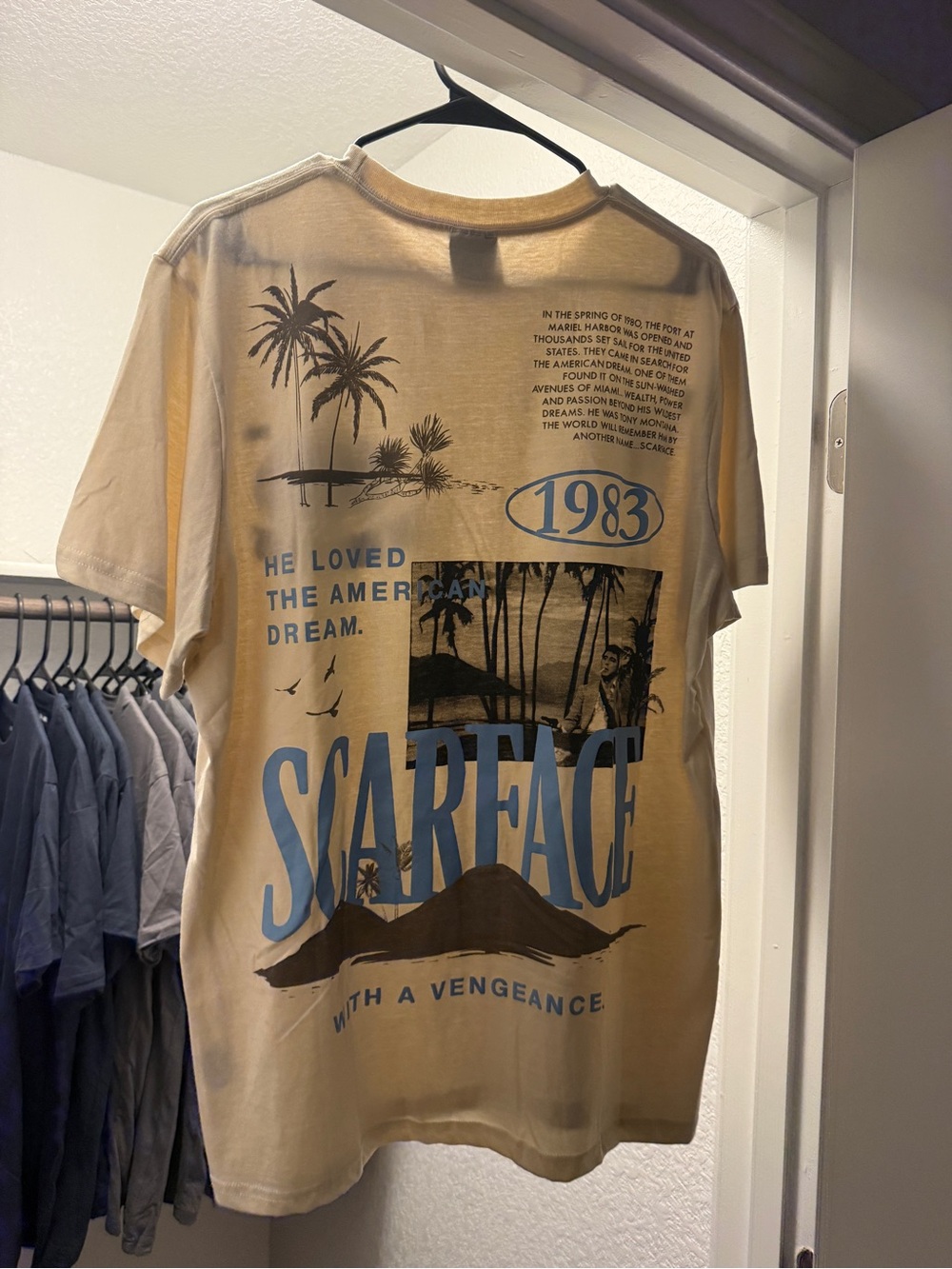 Scarface Graphic Tee in Light Beige - Casual Men’s Shirt